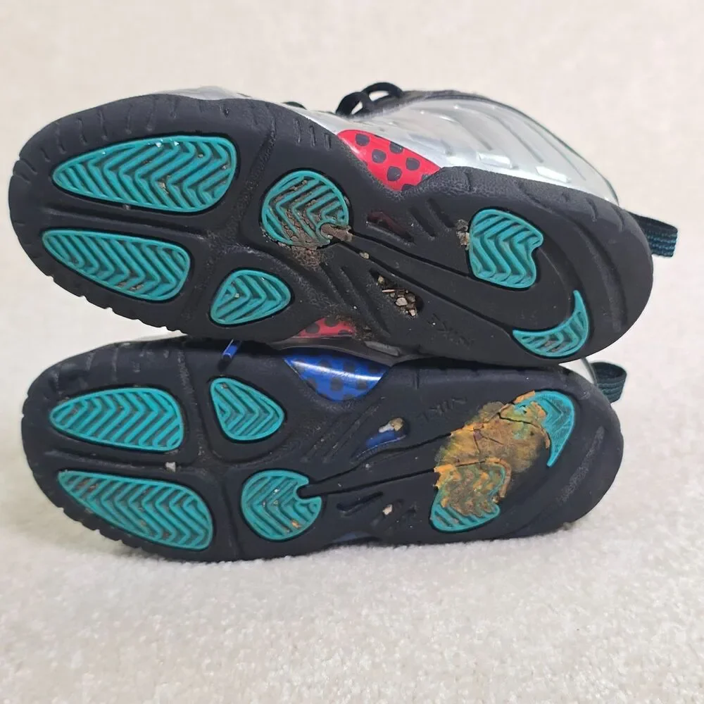 Nike Foamposite Lil Posite Shoes Metallic Silver FJ3305-001 Kids Size 10c